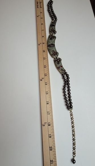 Heidi Daus Bib Olive Green Multi Color Crystals Beaded Collar Statement Necklace - Picture 9 of 9